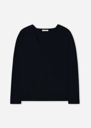 V-Neck Sweater in Cashmere - Black - CO Collections